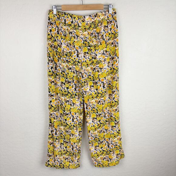 UO Urban Outfitters Carmen Pull On Floral Printed Pant Womens Size L Boho Spring - Picture 5 of 12